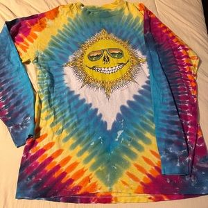 Vintage Jerry Jaspar Sun Moon Long Sleeve Rainbow Tie Dye Shirt